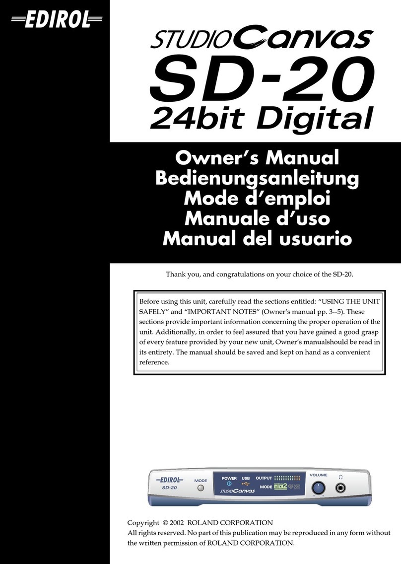 Edirol StudioCanvas SD-20 owner's manual
