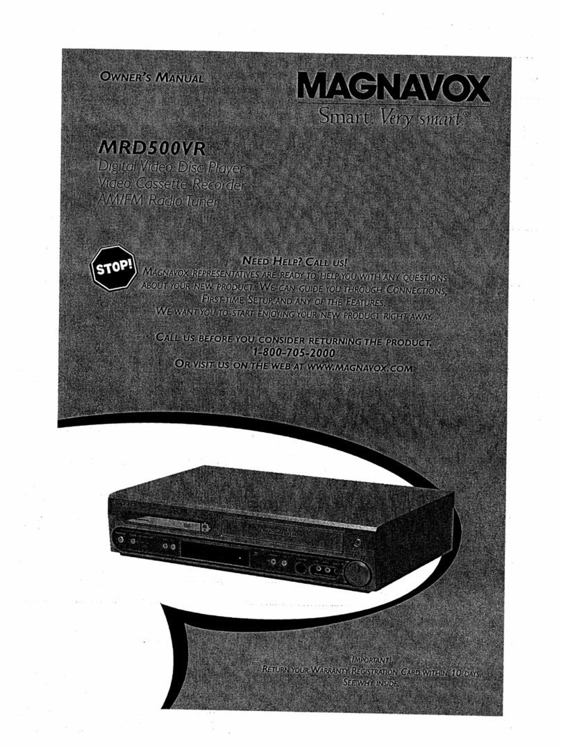 Magnavox MRD500VR - Dvd-video Player owner's manual