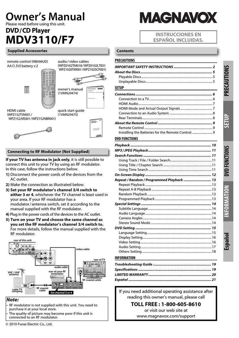 Magnavox MDV3110 User manual