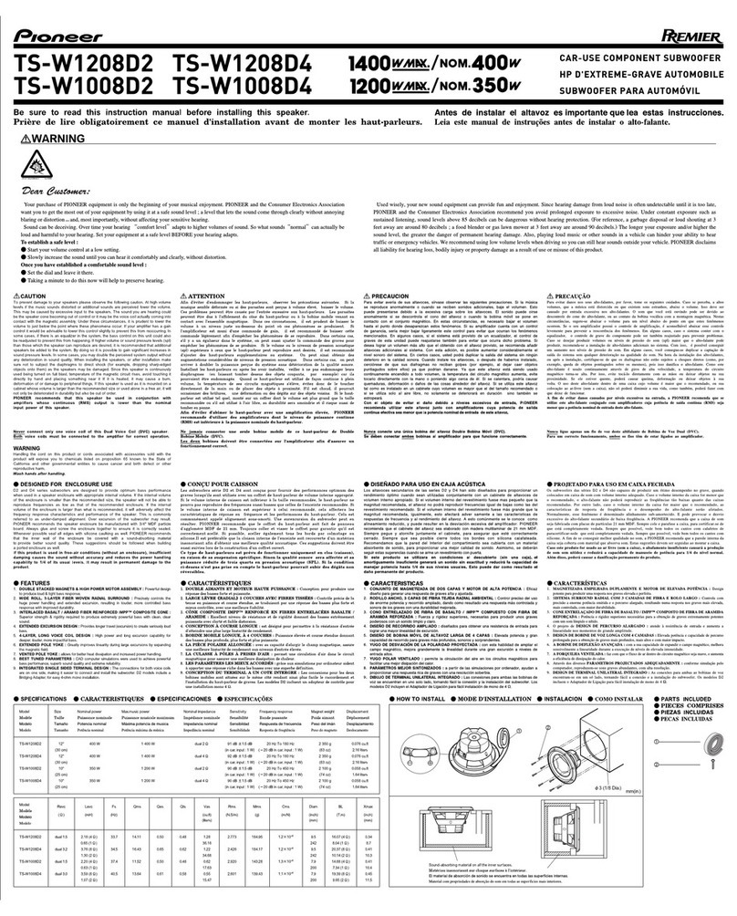 Pioneer Champion Series TS-W1008D4 User manual