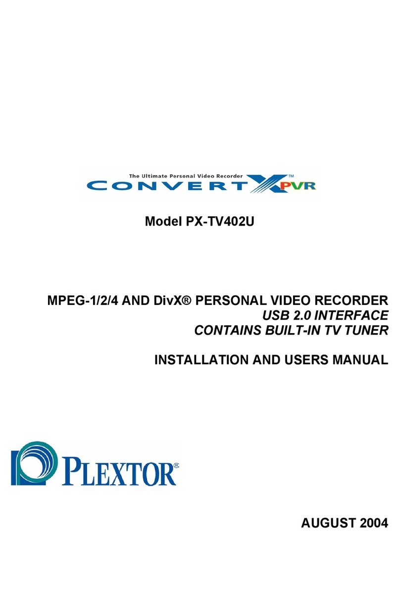 Plextor PX-TV-402U Installation and user manual