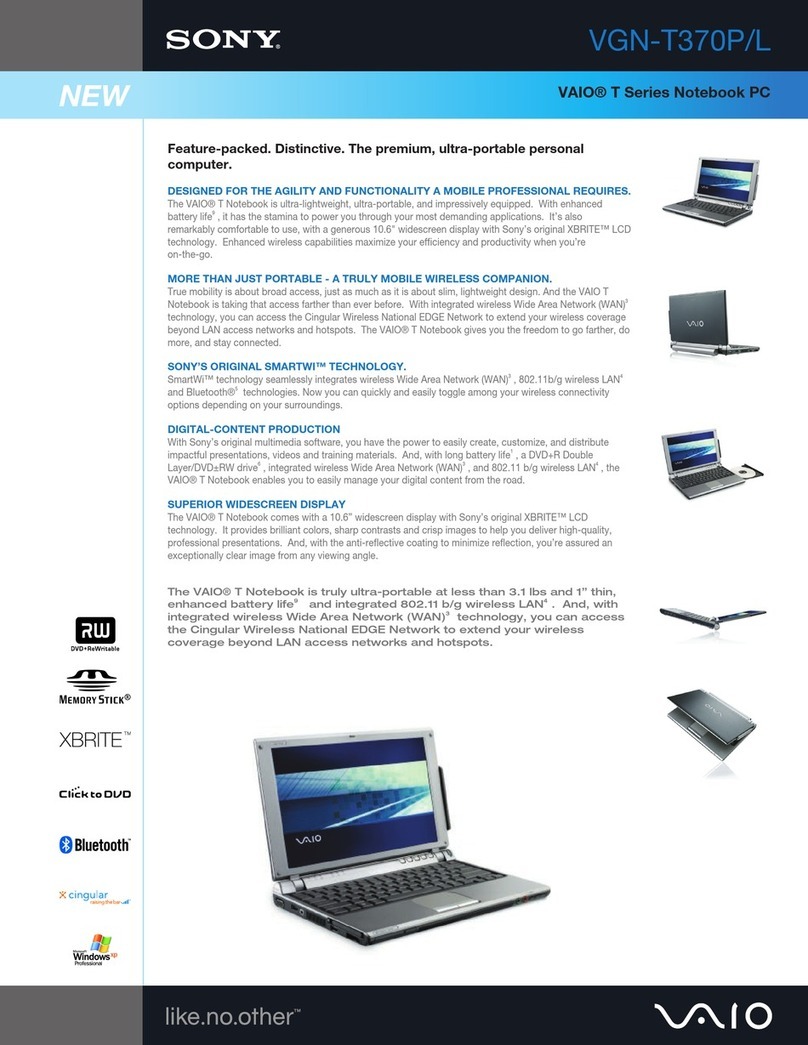 Sony VGN-T370P User manual