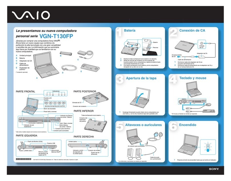 Sony VAIO VGN-T130FP Manual