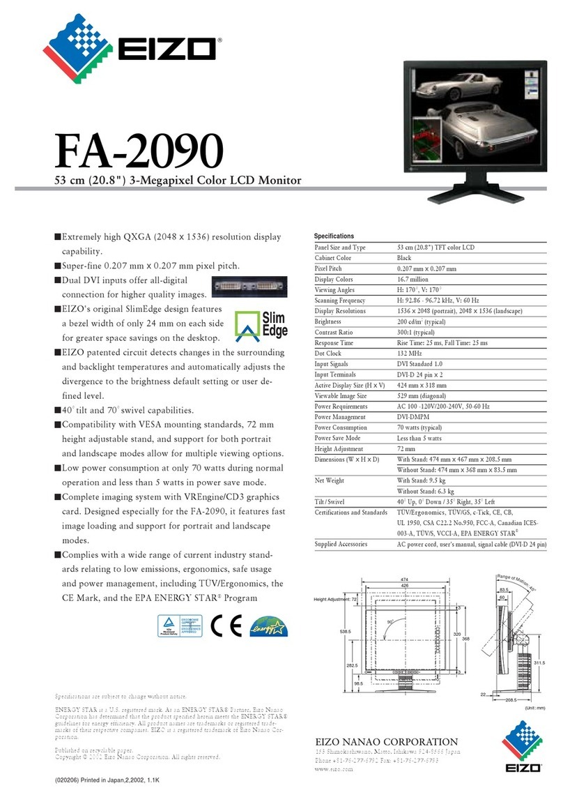 Eizo FA-2090 User manual Eizo FA-2090 User manual