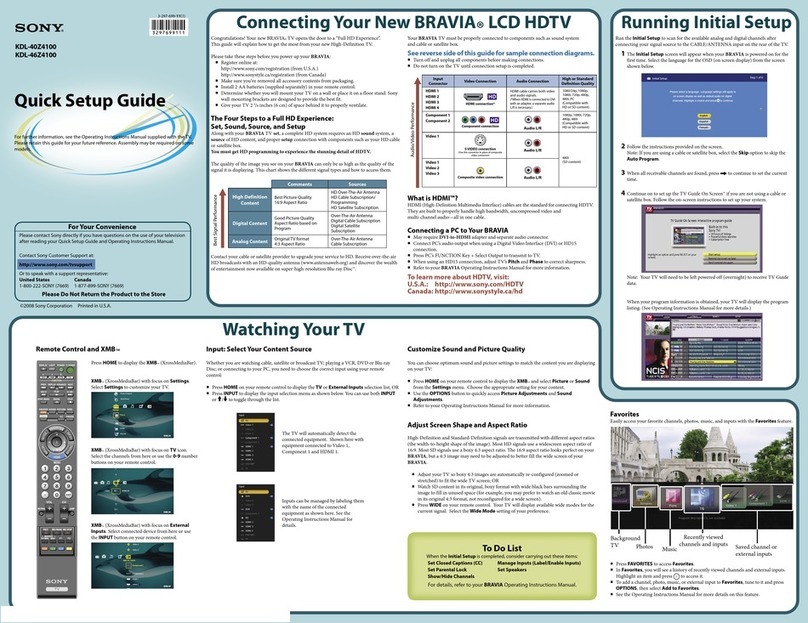 Sony KDL-40Z4100 - Bravia Z Series Lcd Television User manual