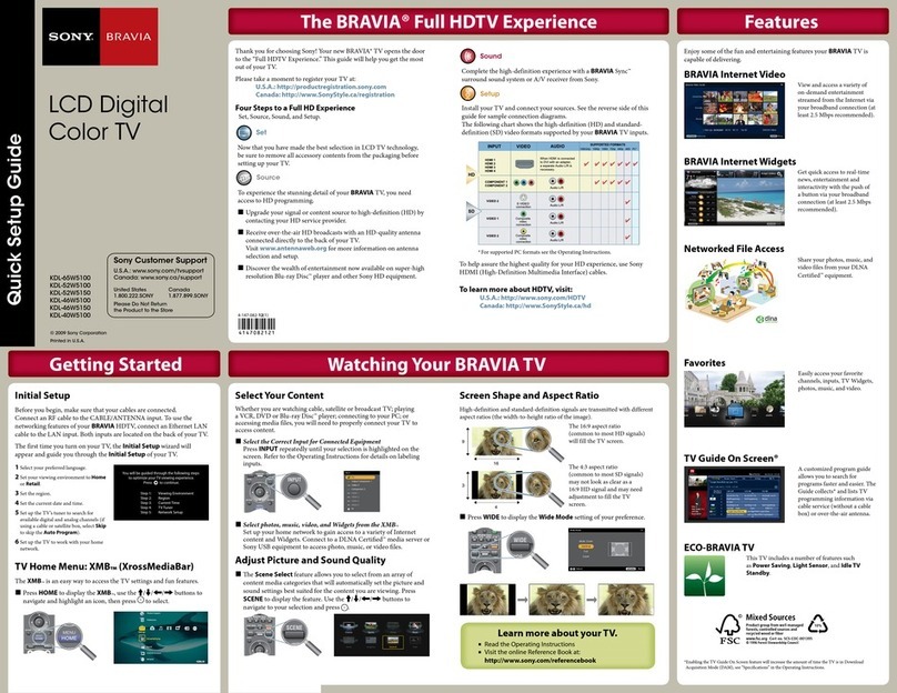 Sony Bravia KDL-40W5100 User manual Sony Bravia KDL-40W5100 User manual