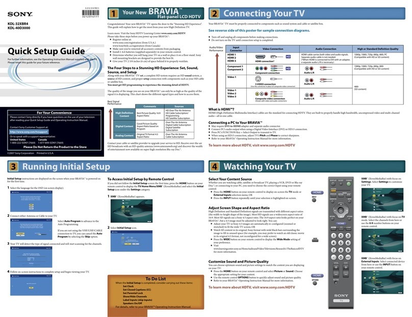 Sony BRAVIA KDL-32XBR4 User manual
