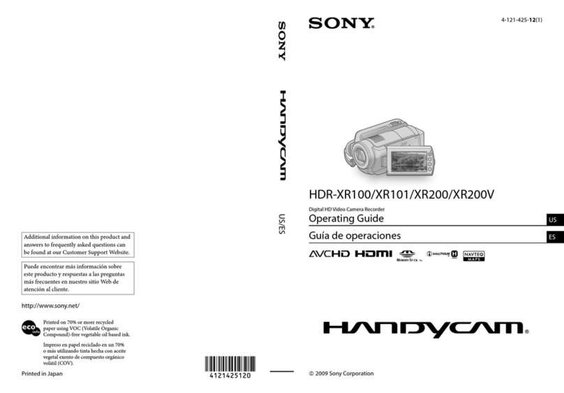 Sony HDR-XR100 operating guide