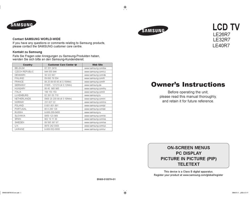 Samsung LE26R7 User manual