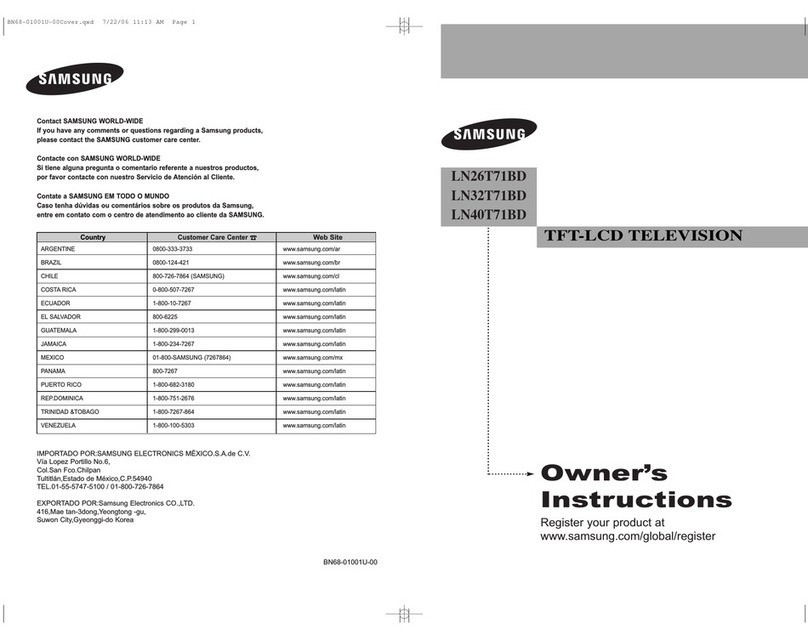Samsung LN26T71BD User manual