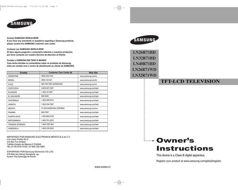Samsung LN26R71WD Owner's instructions
