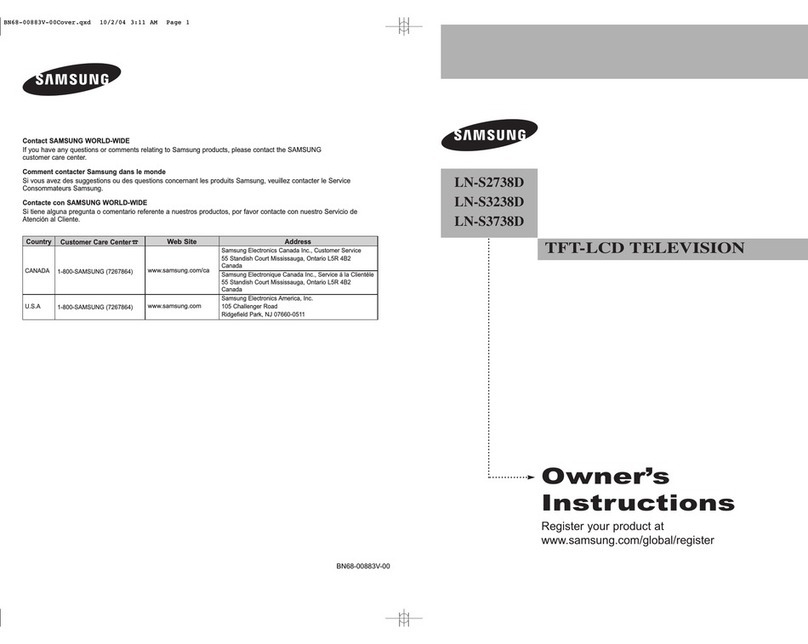 Samsung LN-S2738D Owner's instructions