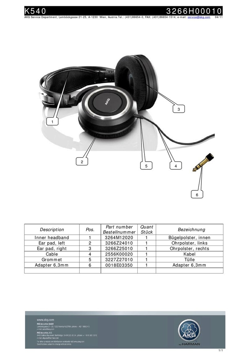 AKG K 540 parts list