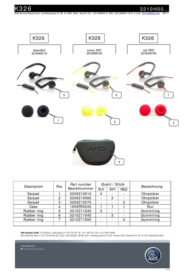 AKG K 326 User manual