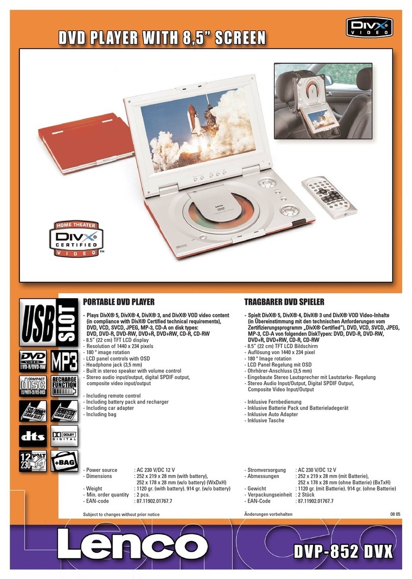 LENCO DVP-852 User manual LENCO DVP-852 User manual