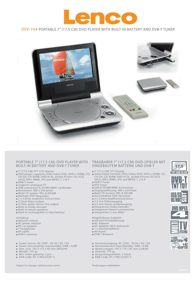 LENCO DVP-744 Specifications