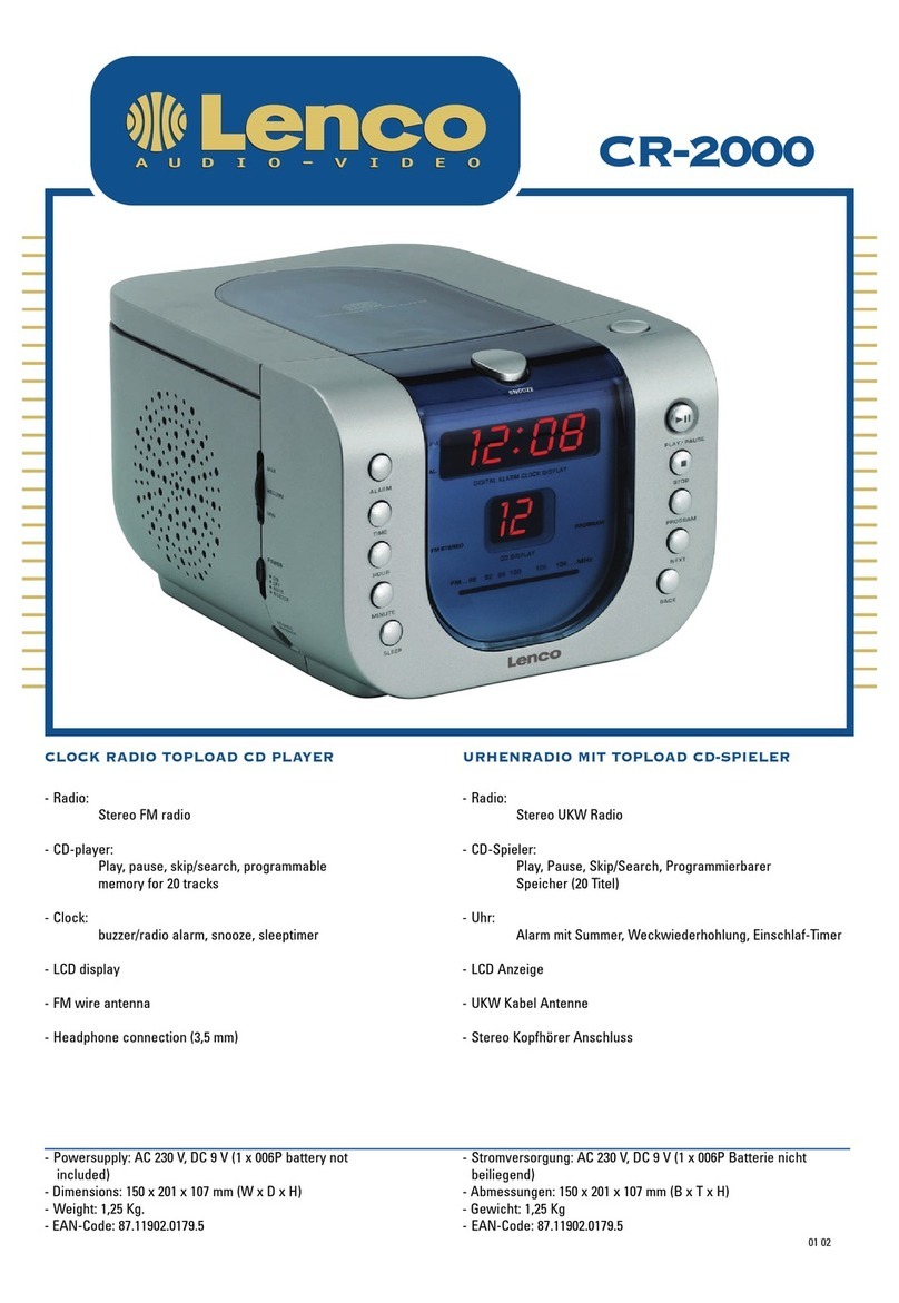 LENCO CR-2000 User manual