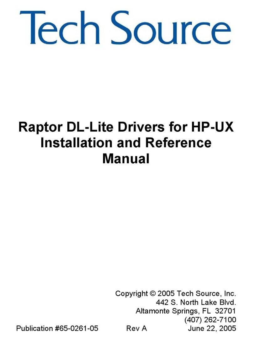 Tech Source RAPTOR DL-LITE - DRIVERS FOR HP-UX... Installation and operating manual Tech Source RAPTOR DL-LITE - DRIVERS FOR HP-UX... Installation and operating manual
