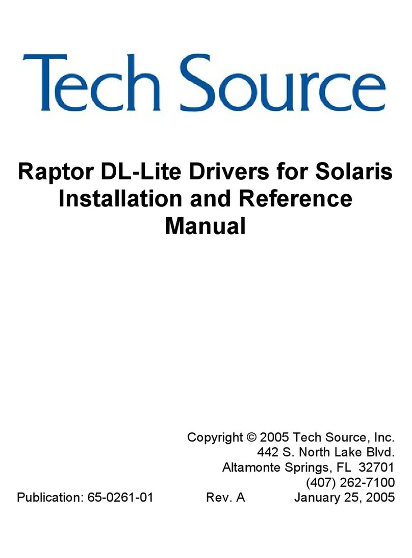 Tech Source RAPTOR DL-LITE DRIVERS SOLARIS Installation and operating manual Tech Source RAPTOR DL-LITE DRIVERS SOLARIS Installation and operating manual