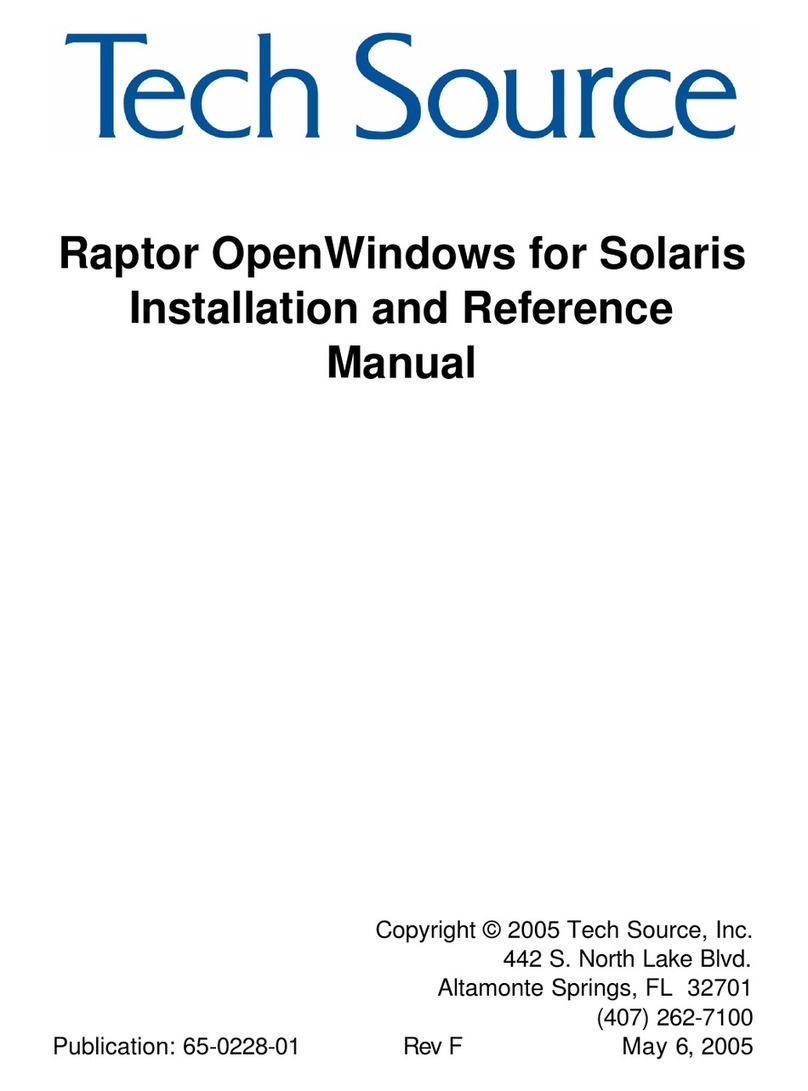 Tech Source RAPTOR 1000 - OPENWINDOWS FOR SOLARIS... Installation and reference manual Tech Source RAPTOR 1000 - OPENWINDOWS FOR SOLARIS... Installation and reference manual