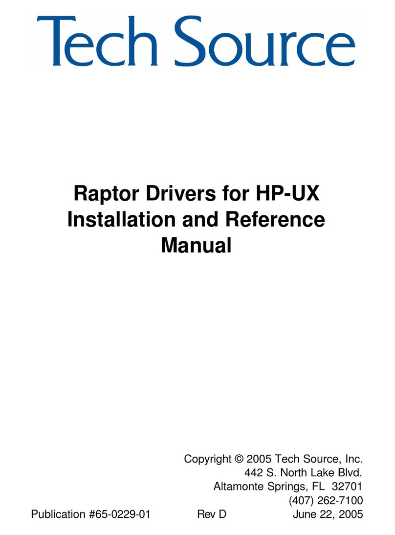 Tech Source RAPTOR 1100T - DRIVERS FOR HP-UX... Installation and operating manual Tech Source RAPTOR 1100T - DRIVERS FOR HP-UX... Installation and operating manual