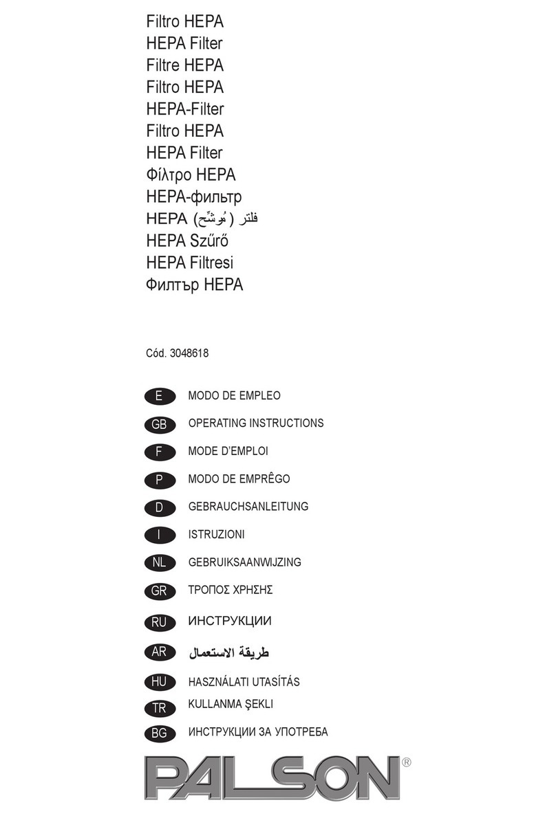 PALSON FILTRO HEPA operating instructions