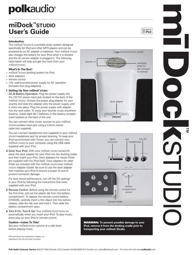 Polk Audio MIDOCK STUDIO user guide