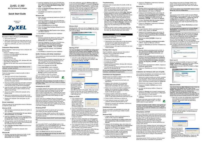 ZyXEL Communications G-360 User manual