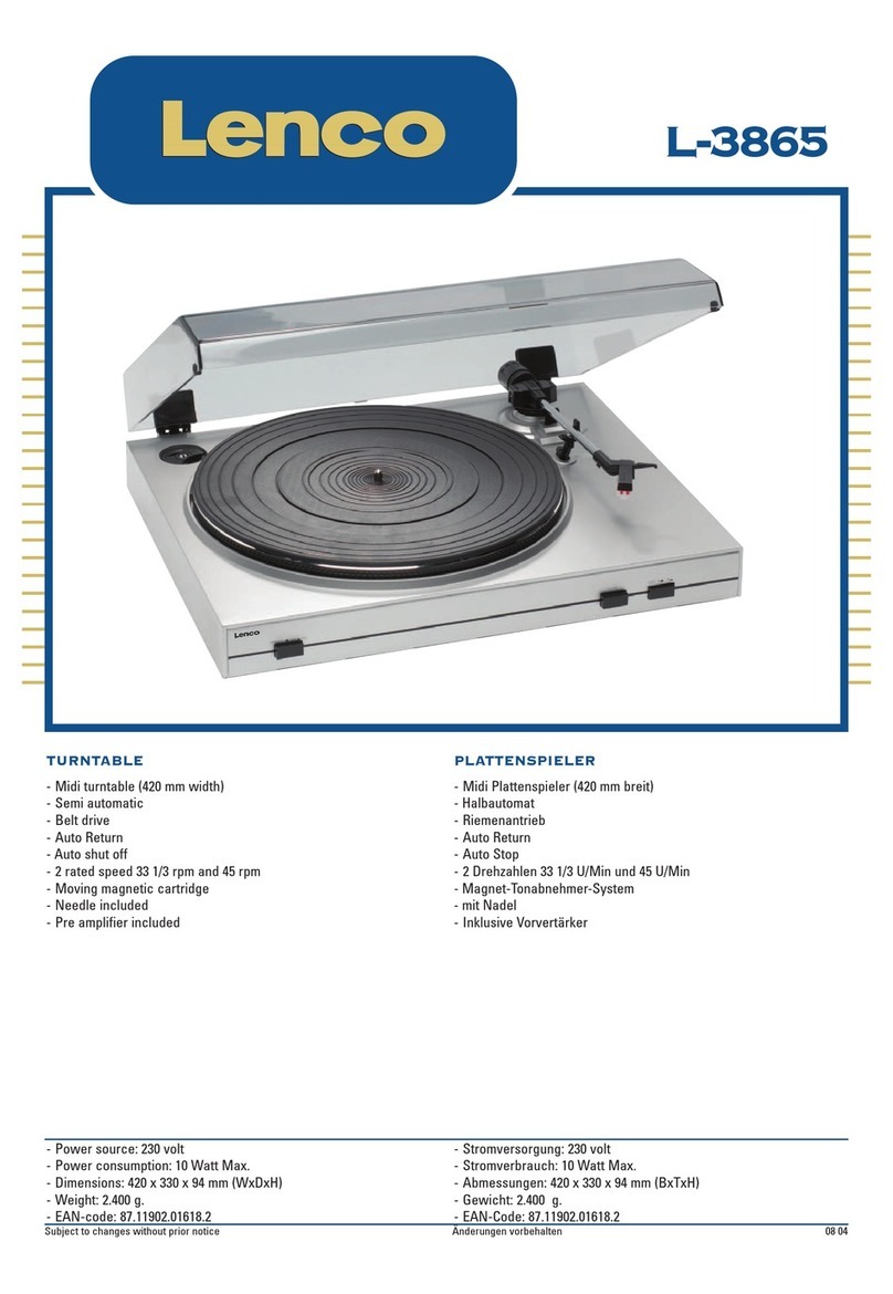 LENCO L-3865 Specifications