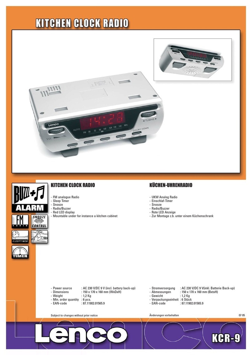 LENCO KCR-9 User manual