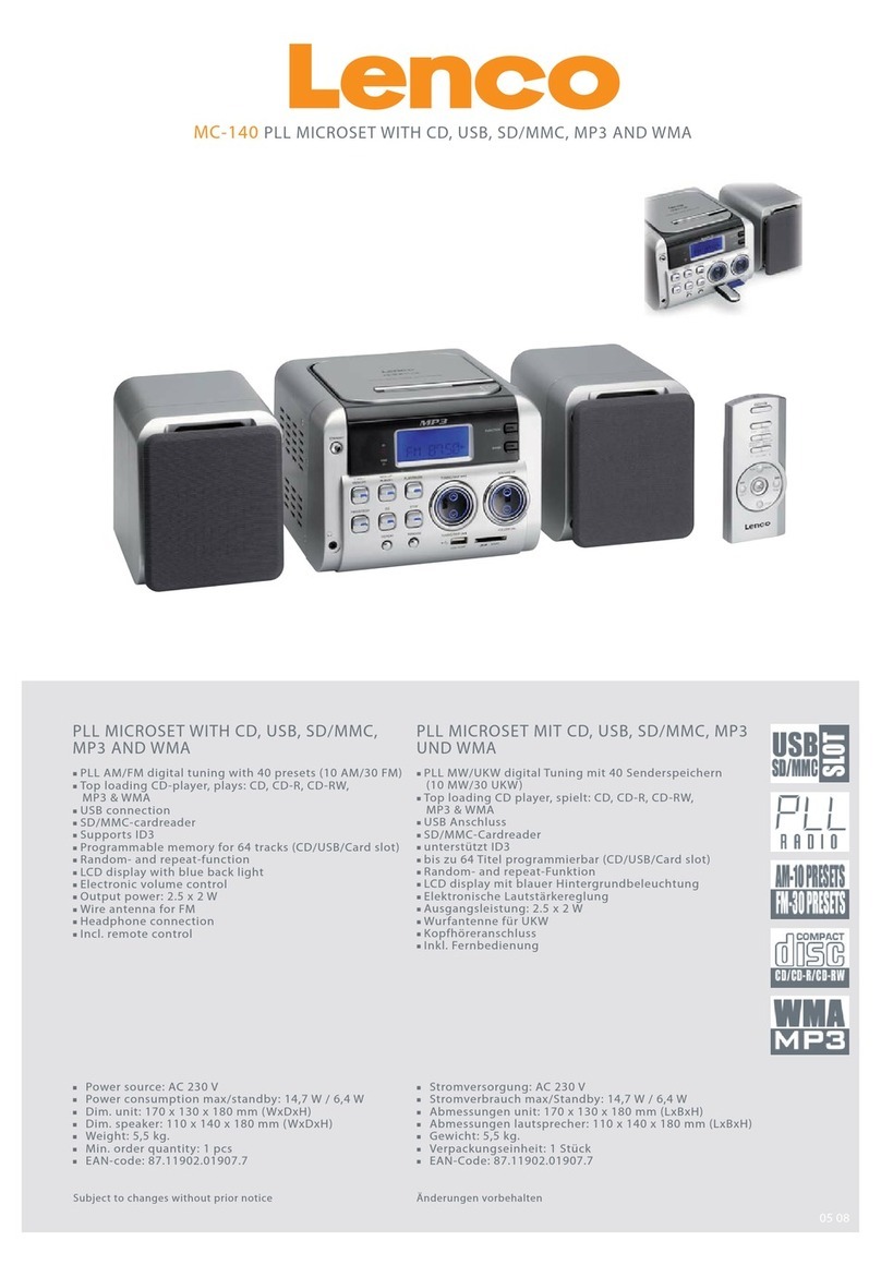 LENCO MC-140 Specifications