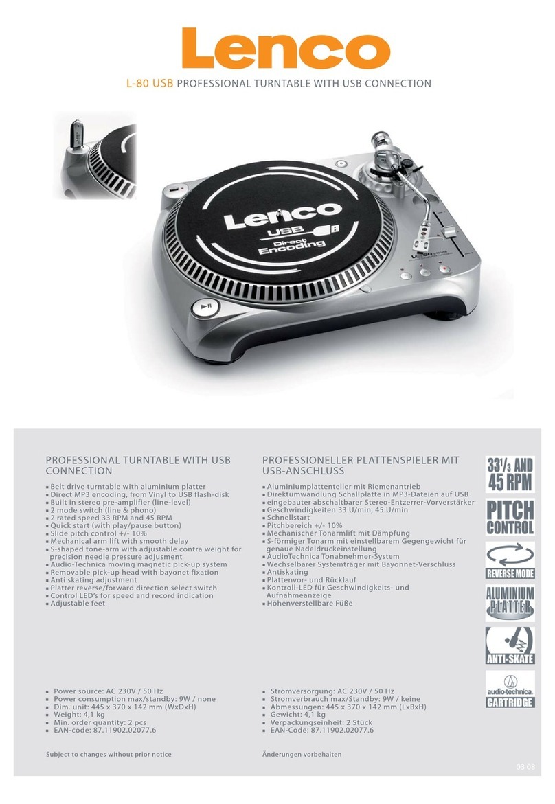 LENCO L-80 USB - Brochure & specs