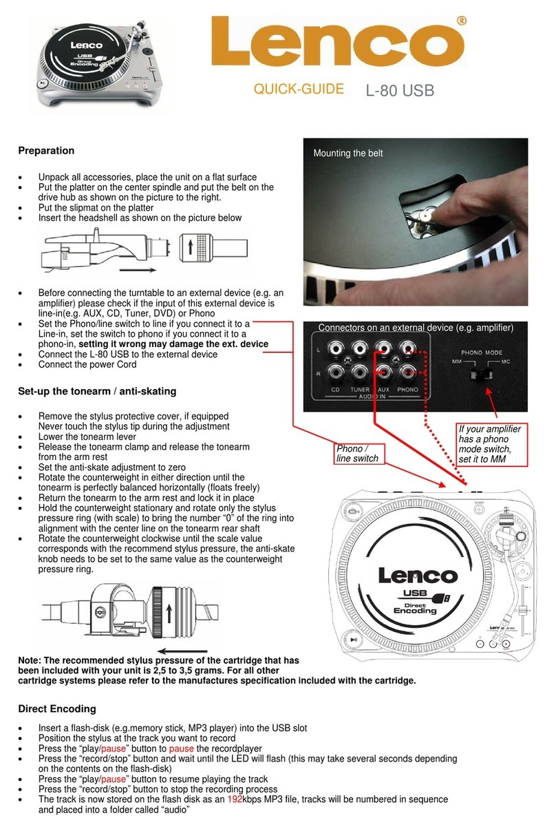 LENCO L-80 USB - User manual LENCO L-80 USB - User manual
