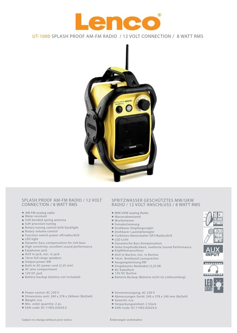 LENCO UT-1000 Specifications
