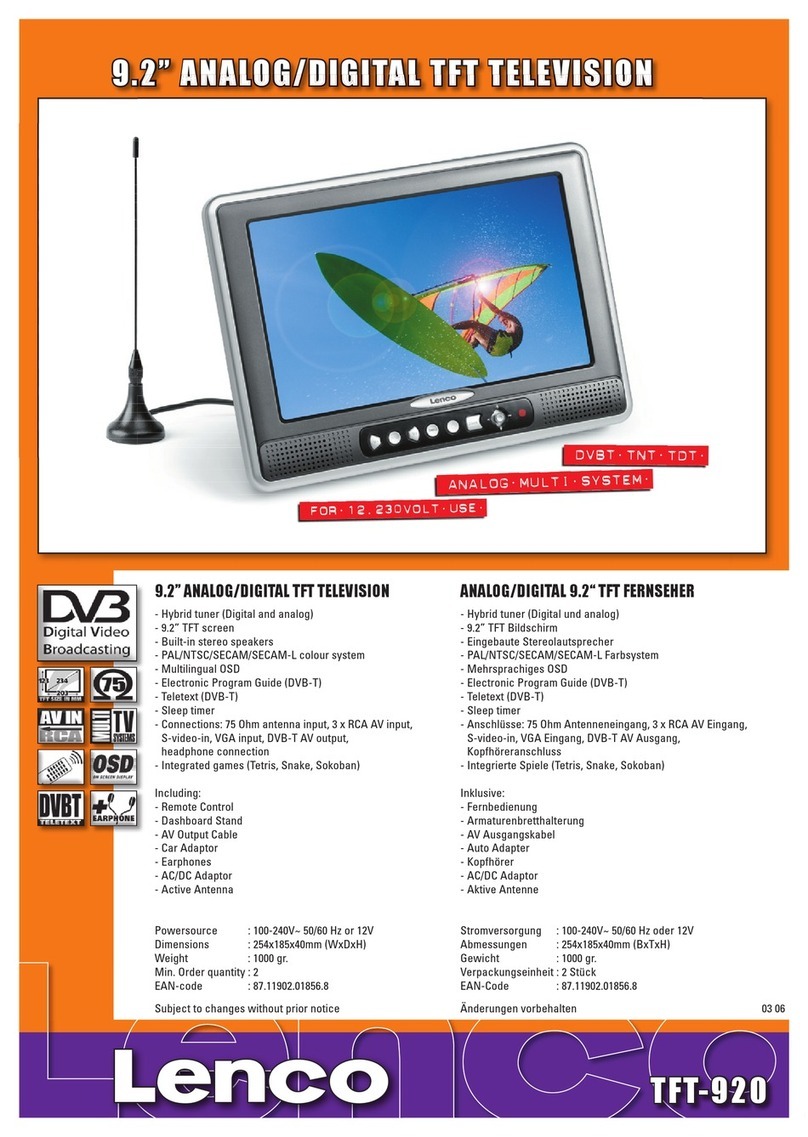 LENCO TFT-920 User manual