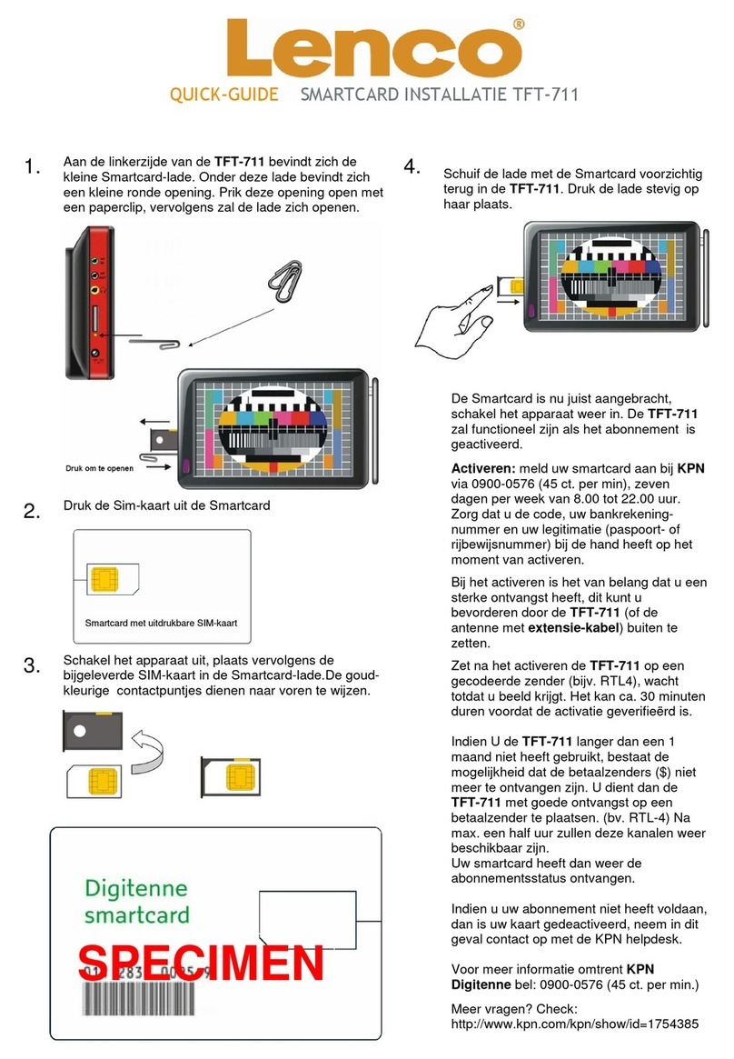 LENCO TFT-711 - Snelgids