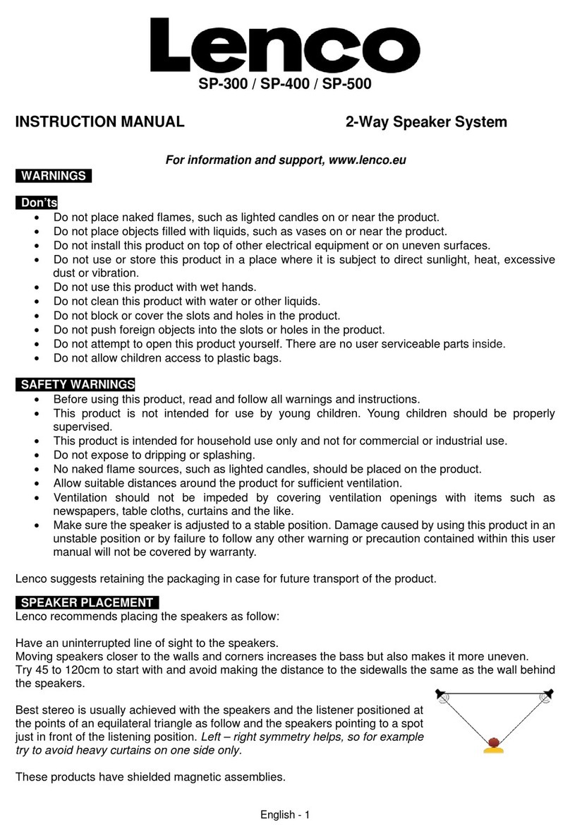 LENCO SP-300 instruction manual