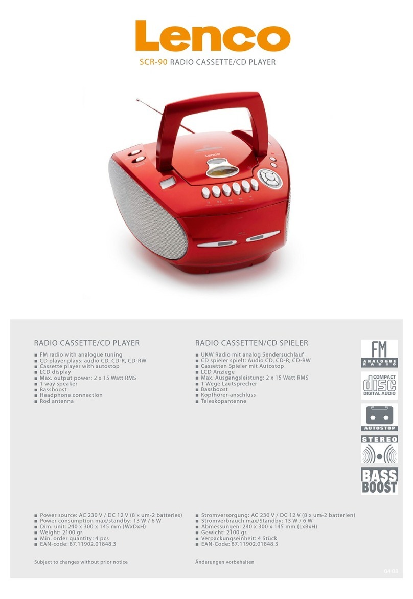 LENCO SCR-90 User manual