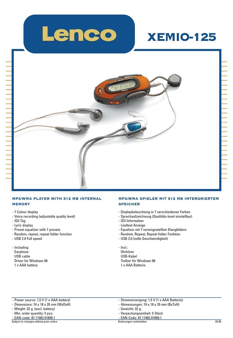 LENCO XEMIO-125 User manual