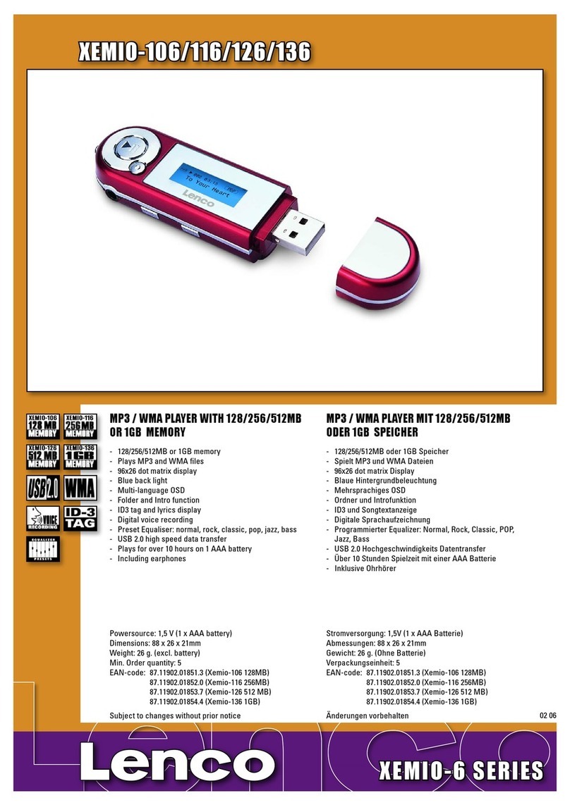 LENCO XEMIO-106 User manual