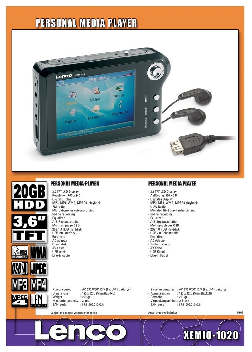LENCO XEMIO-1020 User manual