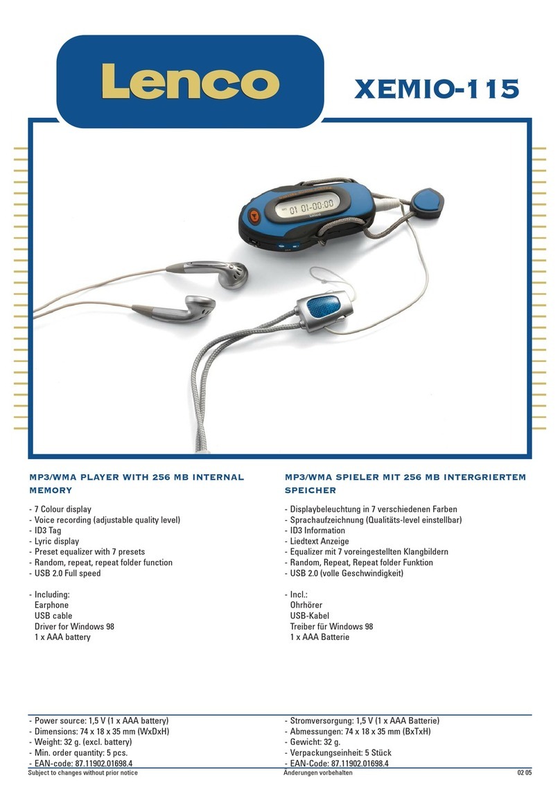 LENCO XEMIO-115 User manual