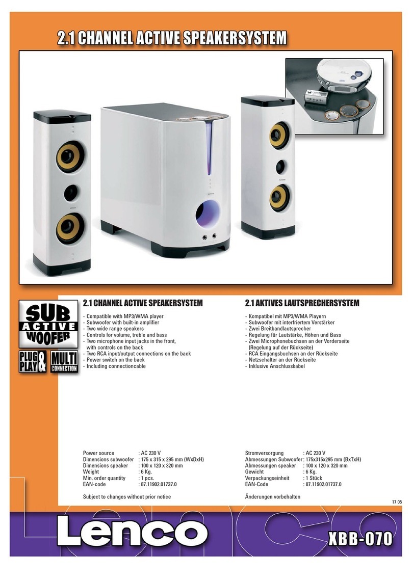 LENCO XBB-070 Specifications