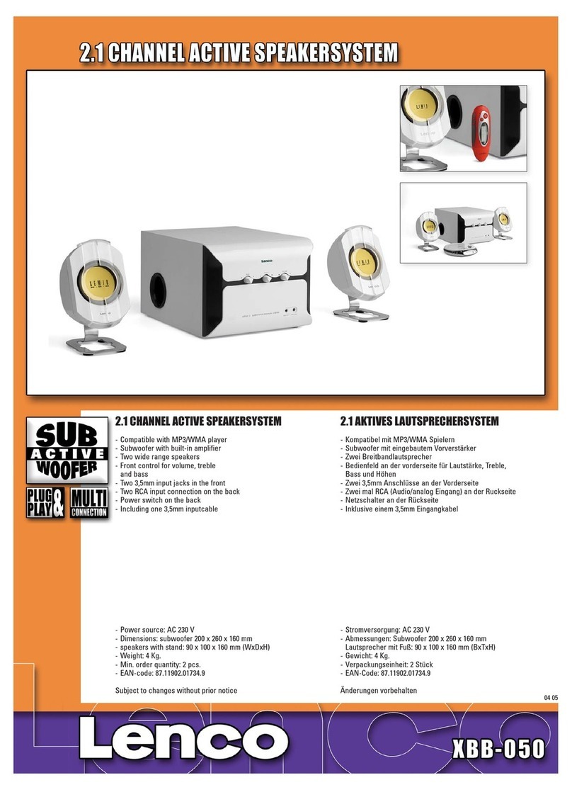 LENCO XBB-050 Specifications
