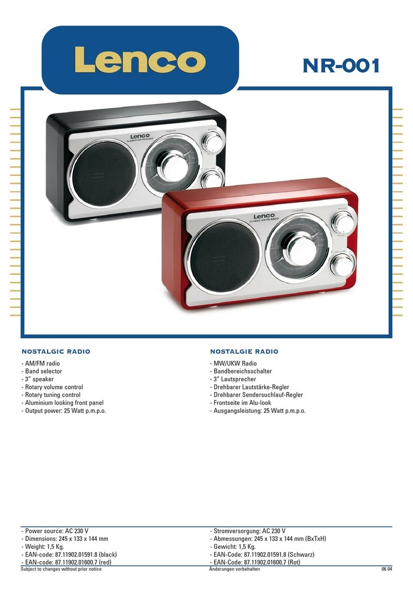 LENCO NR-001 User manual