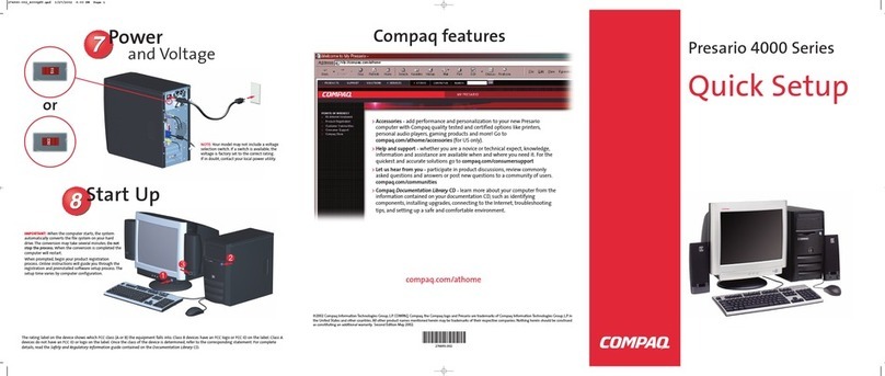 HP Compaq Presario Specification sheet HP Compaq Presario Specification sheet