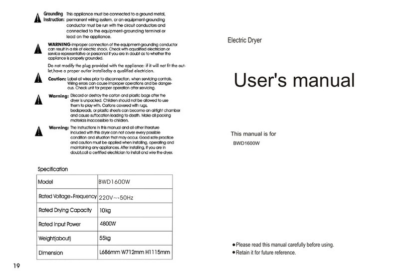 Haier BWD1600W User manual