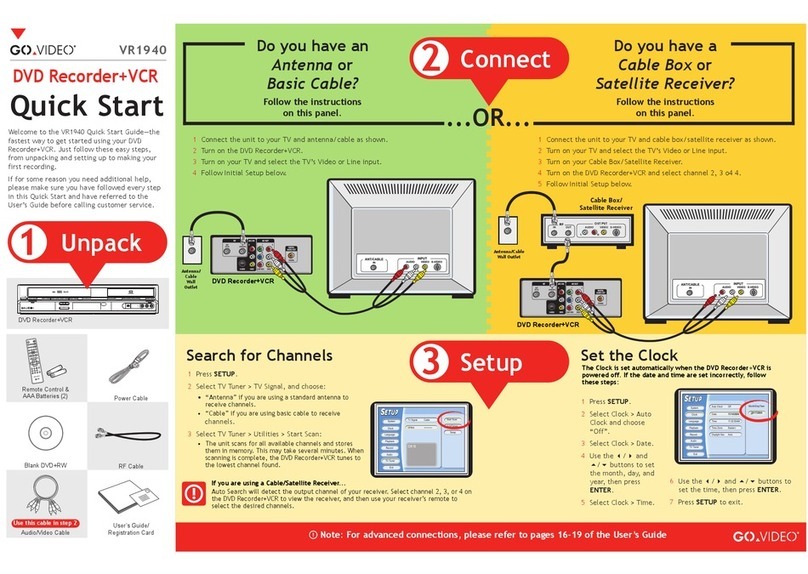 GoVideo VR1940 quick start