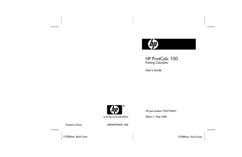 HP F2227AA#ABA - Printcalc 100 Calculator User manual HP F2227AA#ABA - Printcalc 100 Calculator User manual