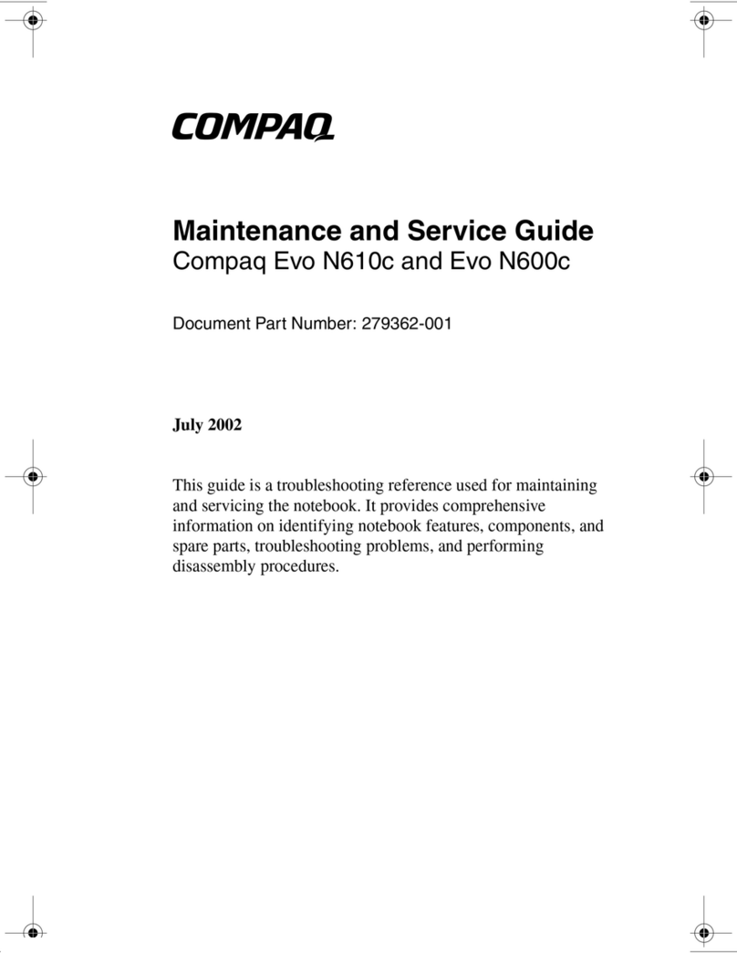 Compaq Evo N600c Maintenance and service guide